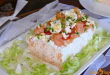Pastel Frío de Salmón Fresco y Ahumado