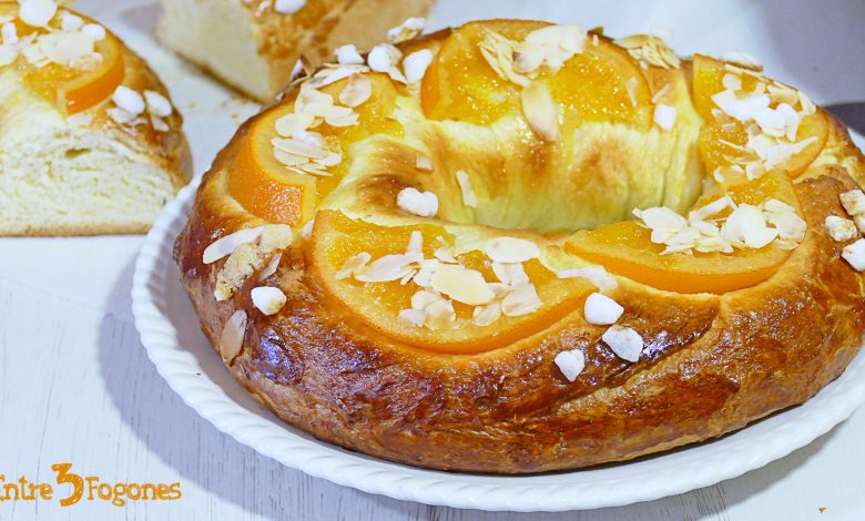 Roscón de Reyes Casero con Naranja Confitada