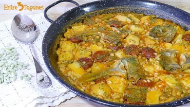 Alubias Verdinas con Chorizo y Arroz