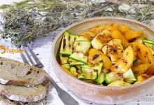 Ensalada de Pollo con Calabacín y Melocotón