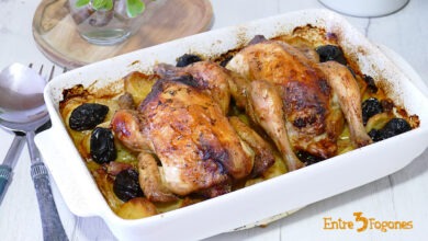 Picantones Rellenos al Horno con Patatas