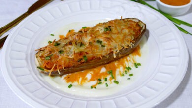 Berenjenas Rellenas de Verduras y Bacalao