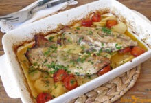 Bonito del Norte al Horno con Patatas
