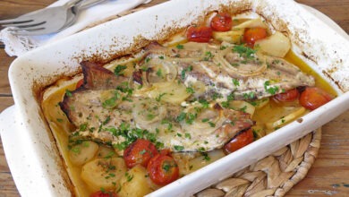Bonito del Norte al Horno con Patatas