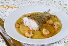 Rape al Horno con Patatas y Gambas