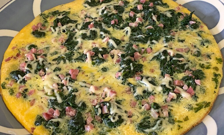 Tortilla Vaga de Espinacas con Jamón Serrano y Queso