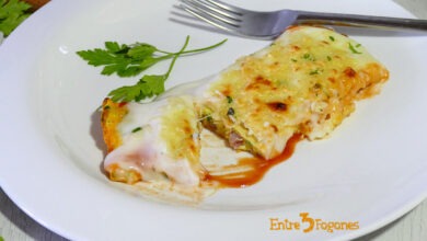 Tortillas Francesas Rellenas de Jamón con Bechamel al Horno