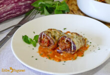 Rollitos de Berenjena Rellenos de Carne a la Boloñesa