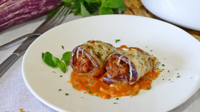 Rollitos de Berenjena Rellenos de Carne a la Boloñesa