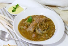 Lentejas con Alcachofas y Codorniz