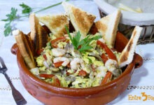 Revuelto de Setas con Gambas