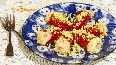 Pimientos del Piquillo Caramelizados Rellenos de Ensaladilla