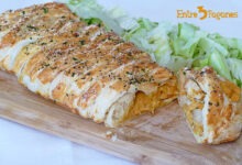 Trenza de Hojaldre Rellena de Carne y Verduras con Bechamel