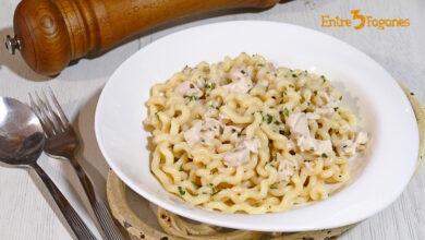 Pasta con Pollo Asado y Bechamel