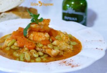 Fabes Verdinas con Langostinos y Rape
