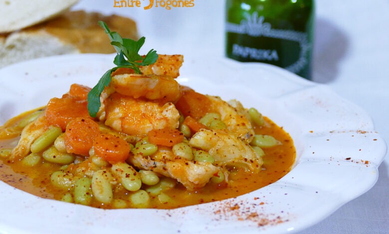 Fabes Verdinas con Langostinos y Rape