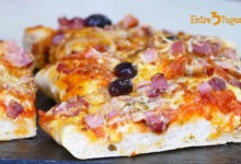 Pizza Familiar Casera de Jamón York y Bacon