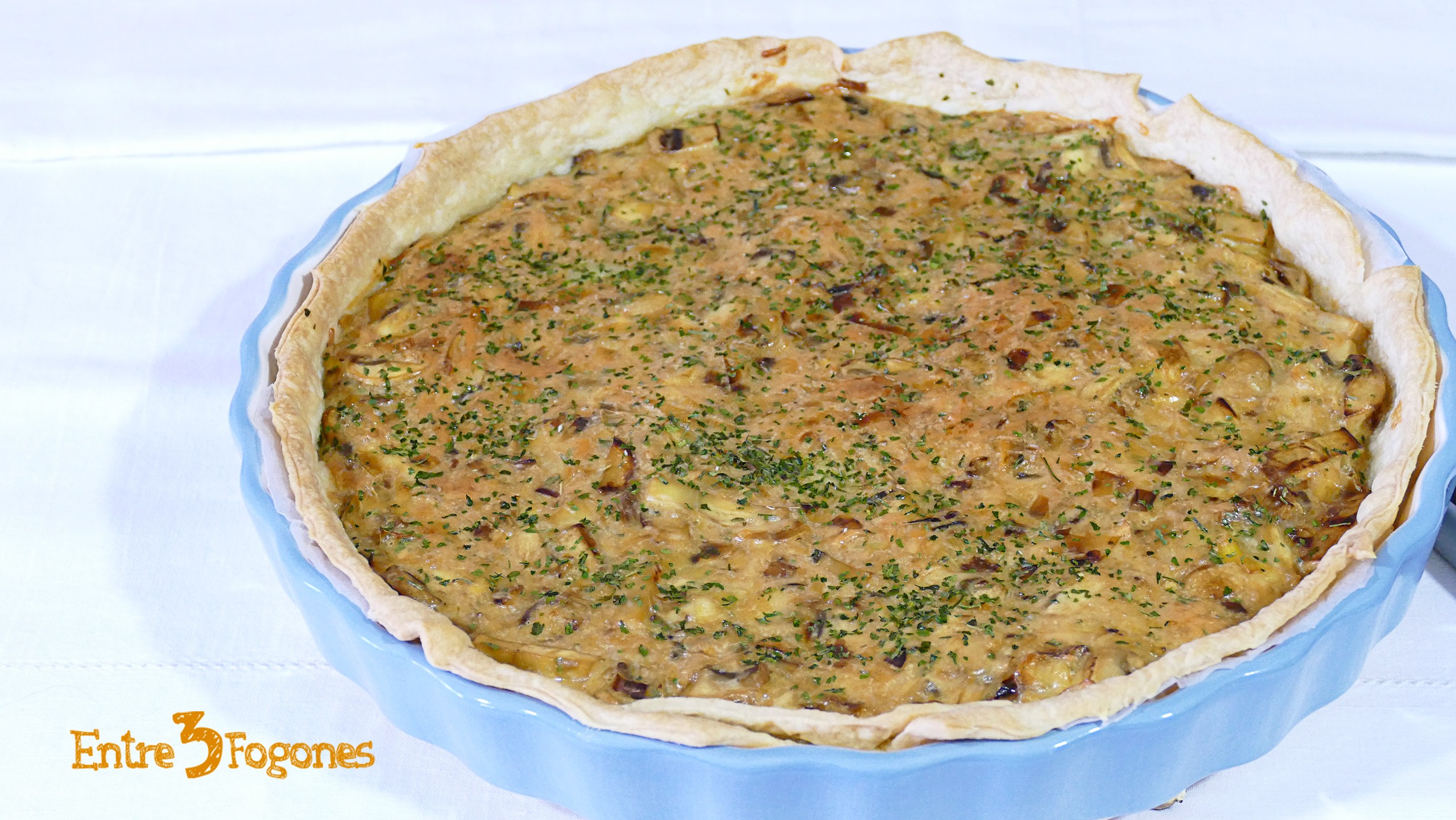 Tarta Salada de Champiñones y Puerros