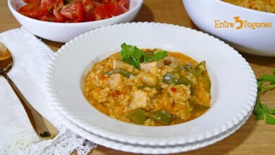 Arroz Caldoso con Lomo de Orza y Verduras