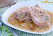 Filetes de Lomo de Cerdo al Horno con Cebolla y Cerveza
