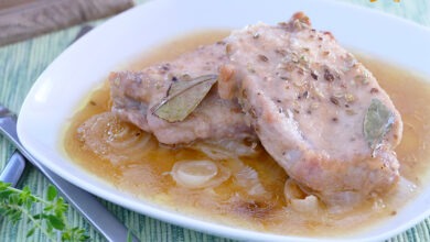 Filetes de Lomo de Cerdo al Horno con Cebolla y Cerveza