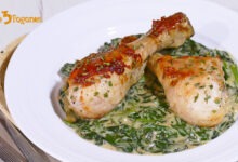 Jamoncitos de Pollo con Espinacas y Bechamel