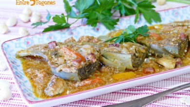 Alcachofas Frescas en Salsa de Verduras y Champiñones