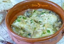Cazuela de Bacalao con Champiñones