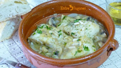 Cazuela de Bacalao con Champiñones