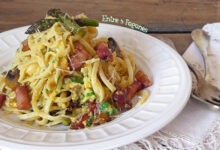 Tallarines a la Carbonara con Verduras