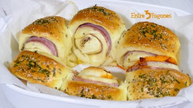Brioches Caseros Rellenos de Jamón York y Queso con Sobrasada