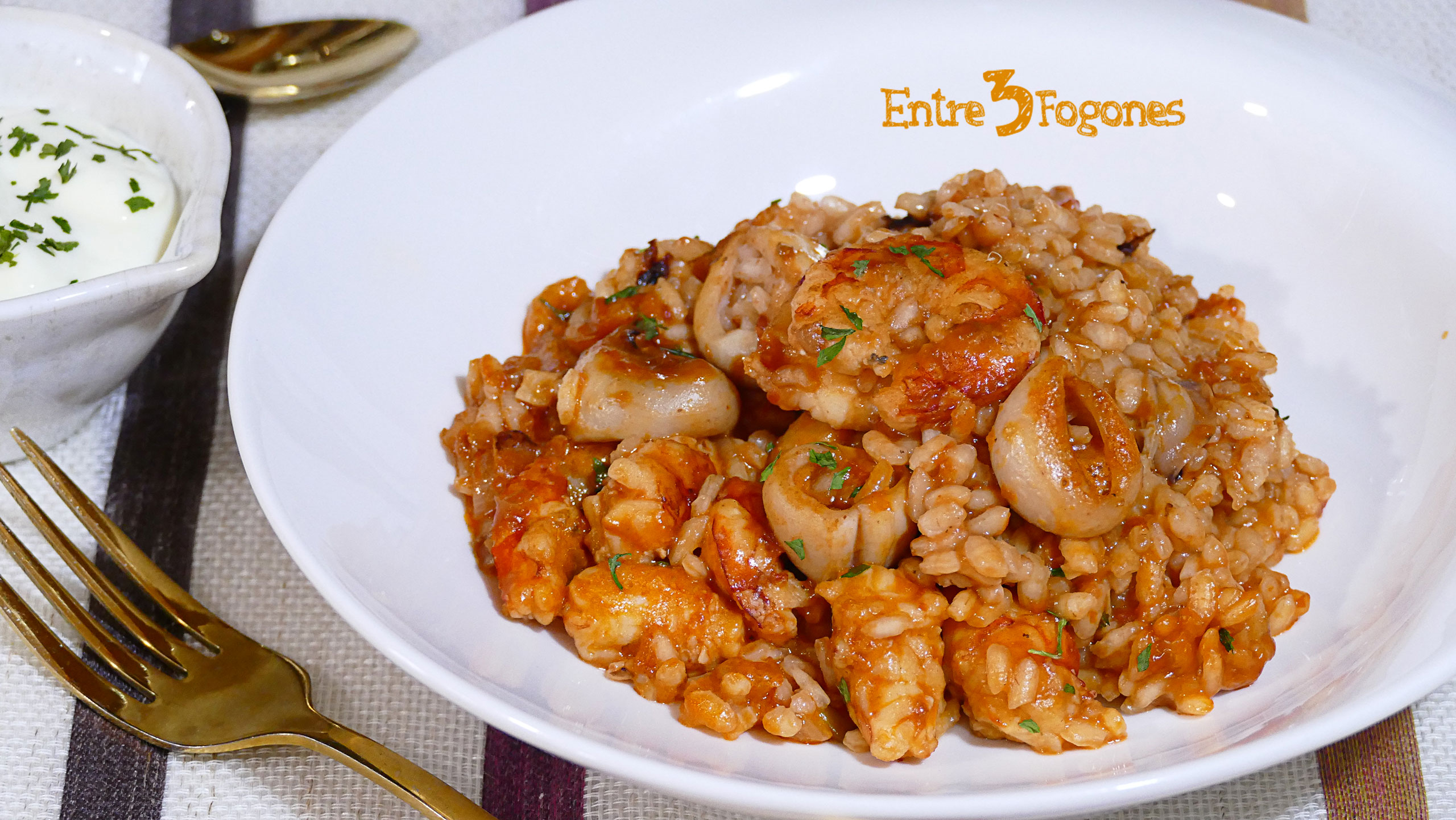 Arroz con Calamares y Gambones