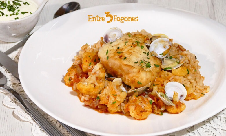 Arroz de Bacalao Fresco con Coliflor y Almejas