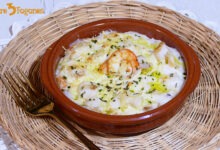 Cazuelas de Pescado con Gambas y Bechamel