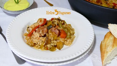 Arroz con Verduras y Chorizo Criollo