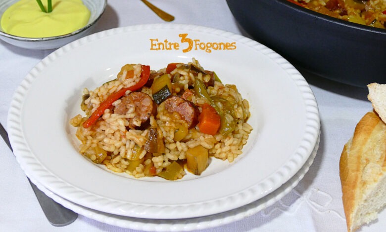 Arroz con Verduras y Chorizo Criollo
