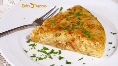 Tortilla de Patatas y Cebolla sin Huevo
