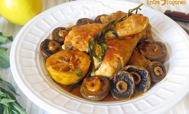 Muslos de Pollo al Limón con Champiñones