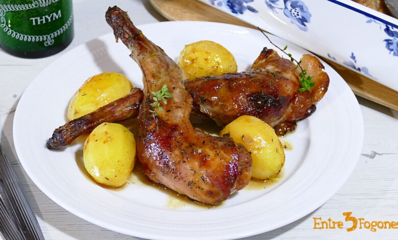 Paletillas de Conejo al Horno con Patatas