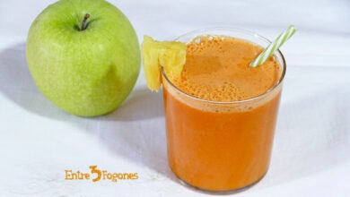 Jugo de Zanahoria con Piña y Manzana Verde