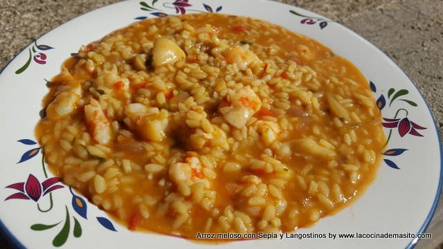 Arroz Meloso de Sepia y Langostinos Arroz Meloso de Sepia y Langostinos
