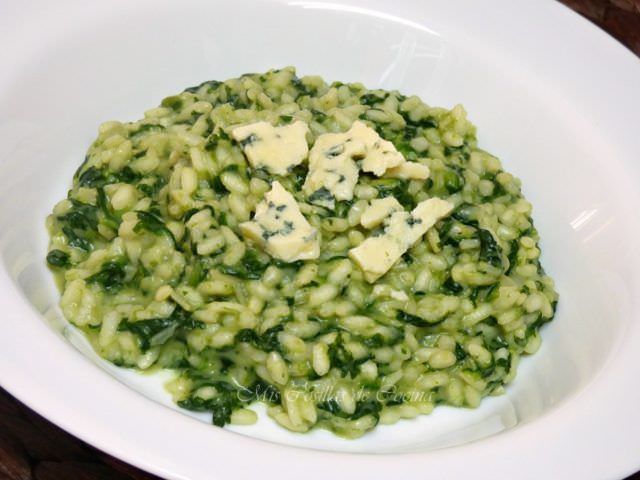 Risotto de Espinacas con Queso Azul