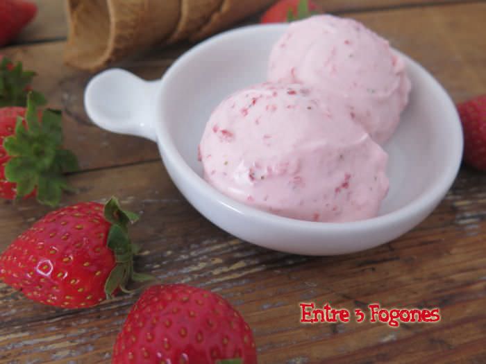 Receta Helado de Fresa Helado de Fresas