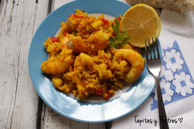 Arroz con Sepia y Gambas