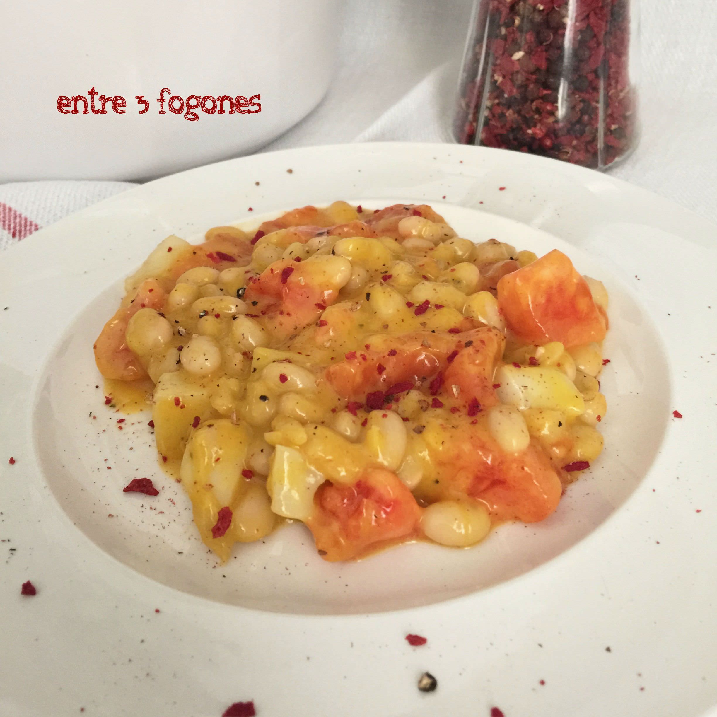 Ensalada de Alubias Blancas y Sepia con Crema de Mango Ensalada de Alubias Blancas y Sepia con Crema de Mango