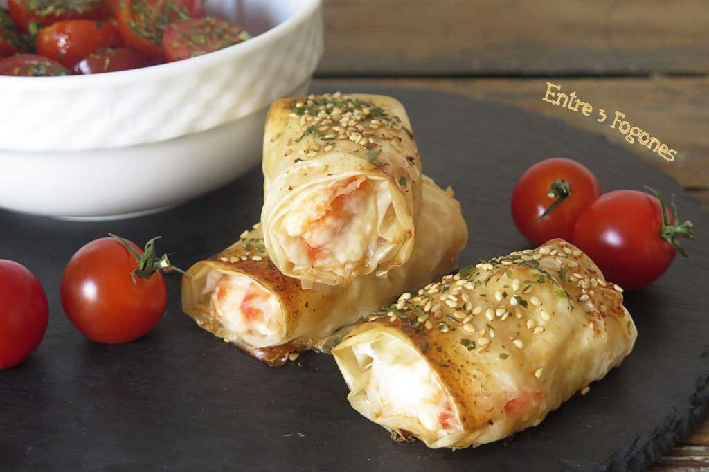 Boureks Rellenos de Gambas y Requesón