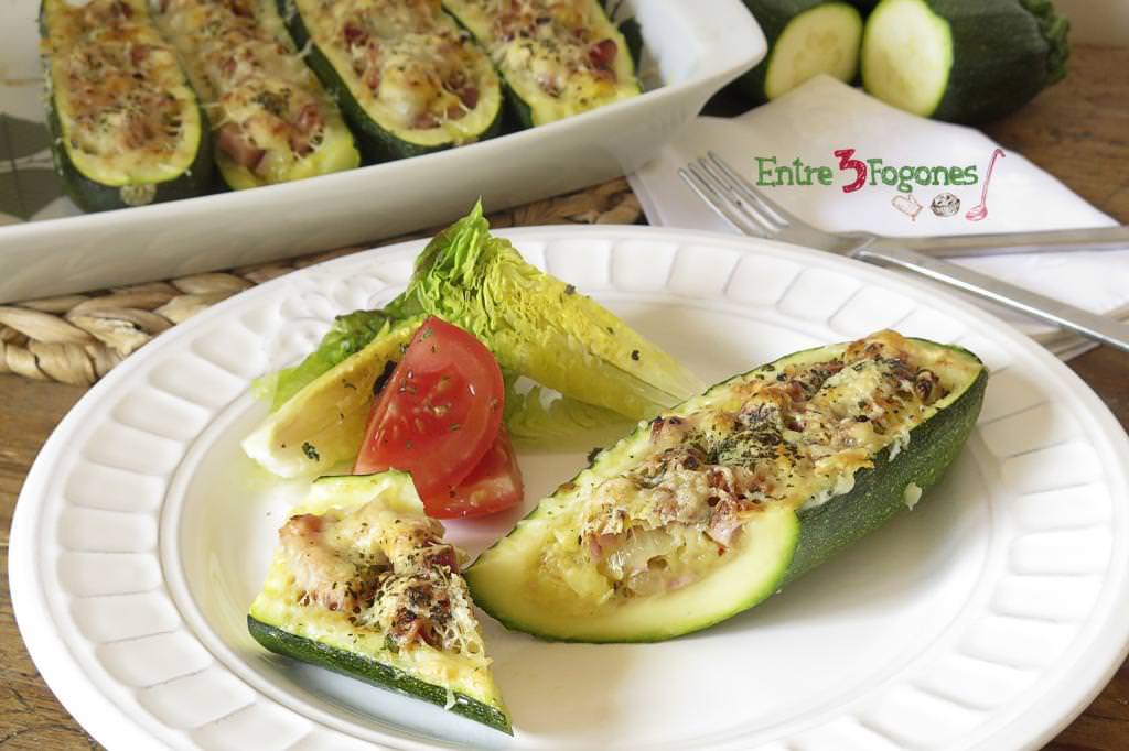 Calabacines Rellenos de Jamón York Gratinados con Queso