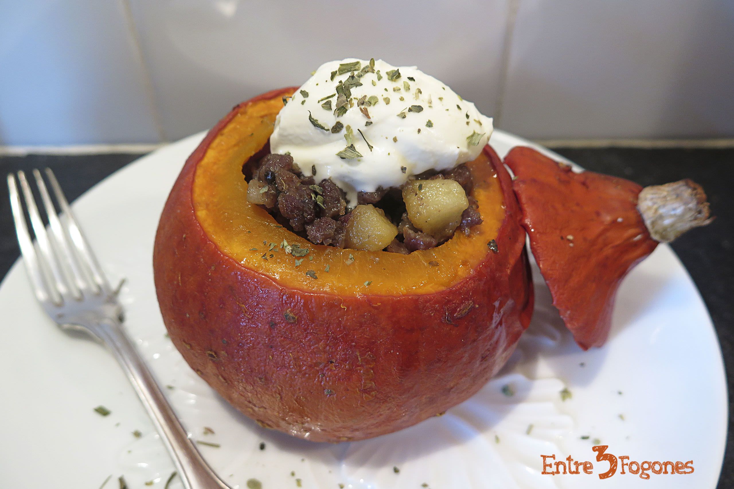 Calabaza Rellena de Carne y Manzana