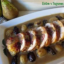 Capón Relleno al Horno en Salsa de Peras