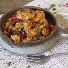 Cazuela de Gambas con Pimiento Rojo al Pimentón de la Vera